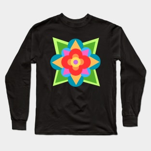 T-Shirt with Beautiful and Colorful Flower Design Long Sleeve T-Shirt